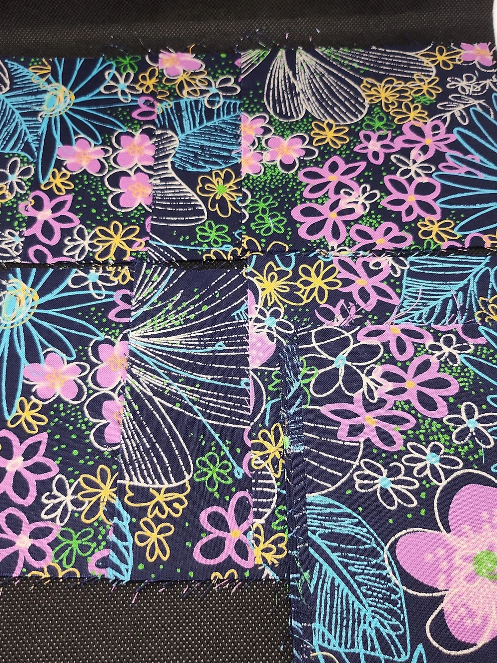 Navy Floral 4.75 Inch 12 Pcs Squares